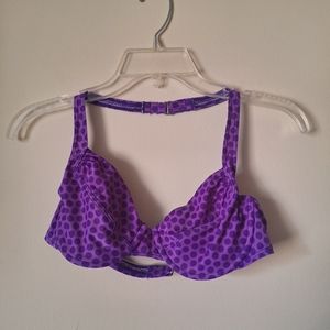 ⛱️ 90s Bikini Top Purple Polka Dot Retro Bombshell La Blanca Swimsuit Dots Bra